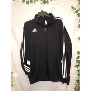 Adidas Black And White Zip Up Track Jacket Size L Men's